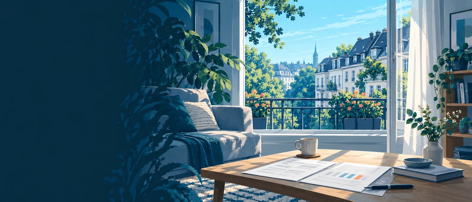 Illustration (KI-generiert): Symbolische Illustration zum Thema „Mietpreisbremse Düsseldorf – gilt sie für Ihre Wohnung?“